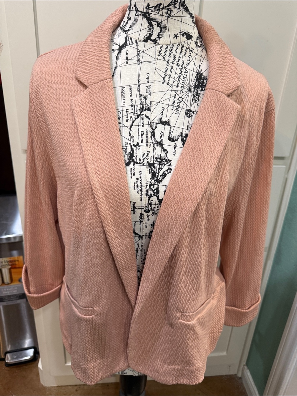 Maurices Dusty Pink Textured Open-Front Blazer